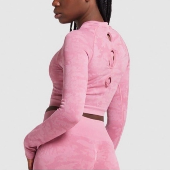 Gymshark Adapt Camo Seamless Crop - dusty pink M - Picture 2 of 6